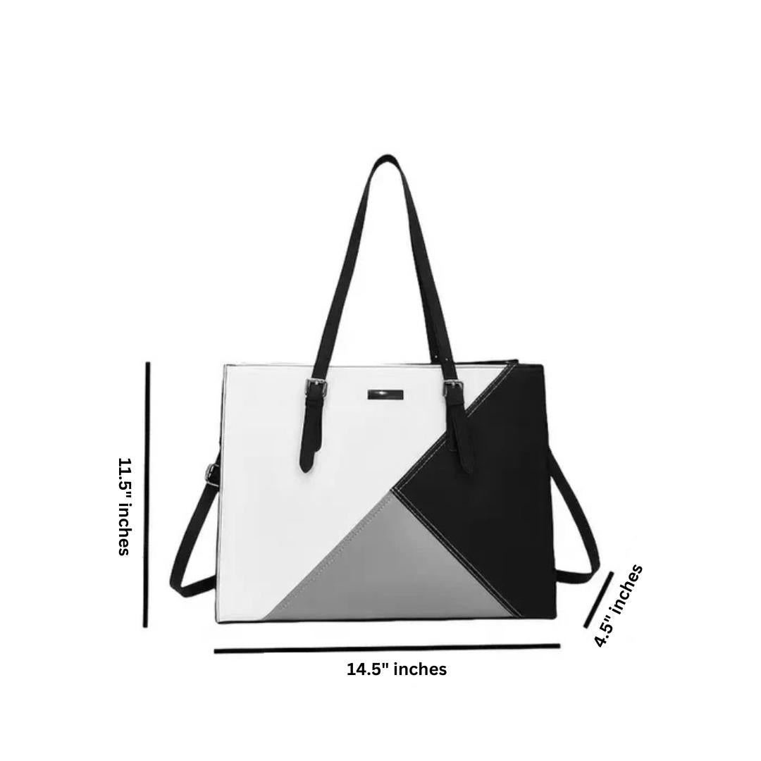 Women’s PU Leather Plain Tote Bag – Stylish Office & Daily Use Handbag