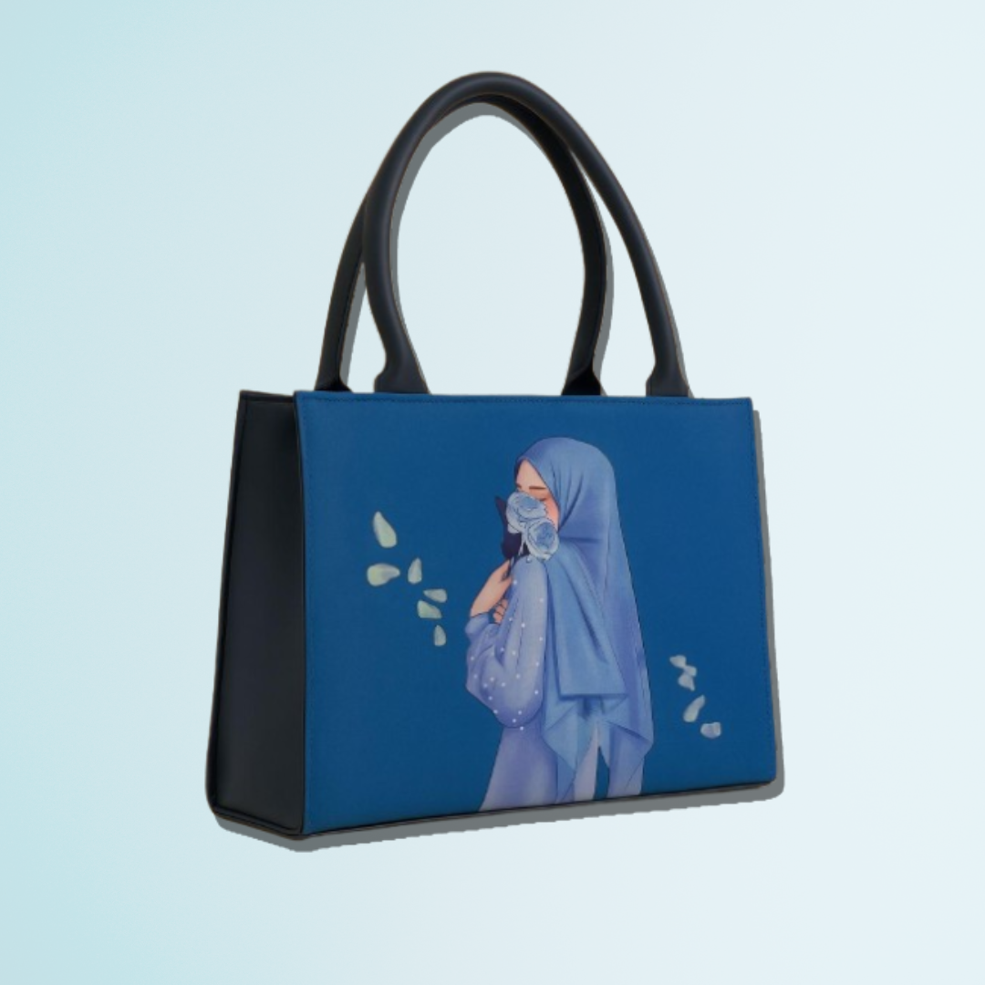 Women’s PU Leather Printed Shoulder Bag – Hijab Girl Design