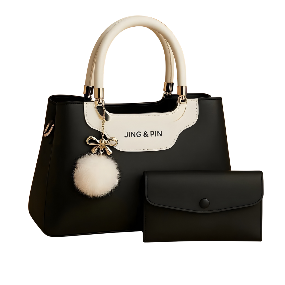 Stylish Girl's Hand Bag Set - 2 Pcs Rexine in Vibrant Colors