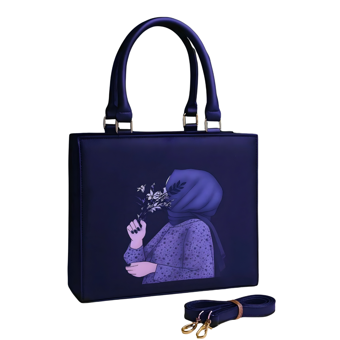 Women’s PU Leather Printed Shoulder Bag – Hijab Girl Design
